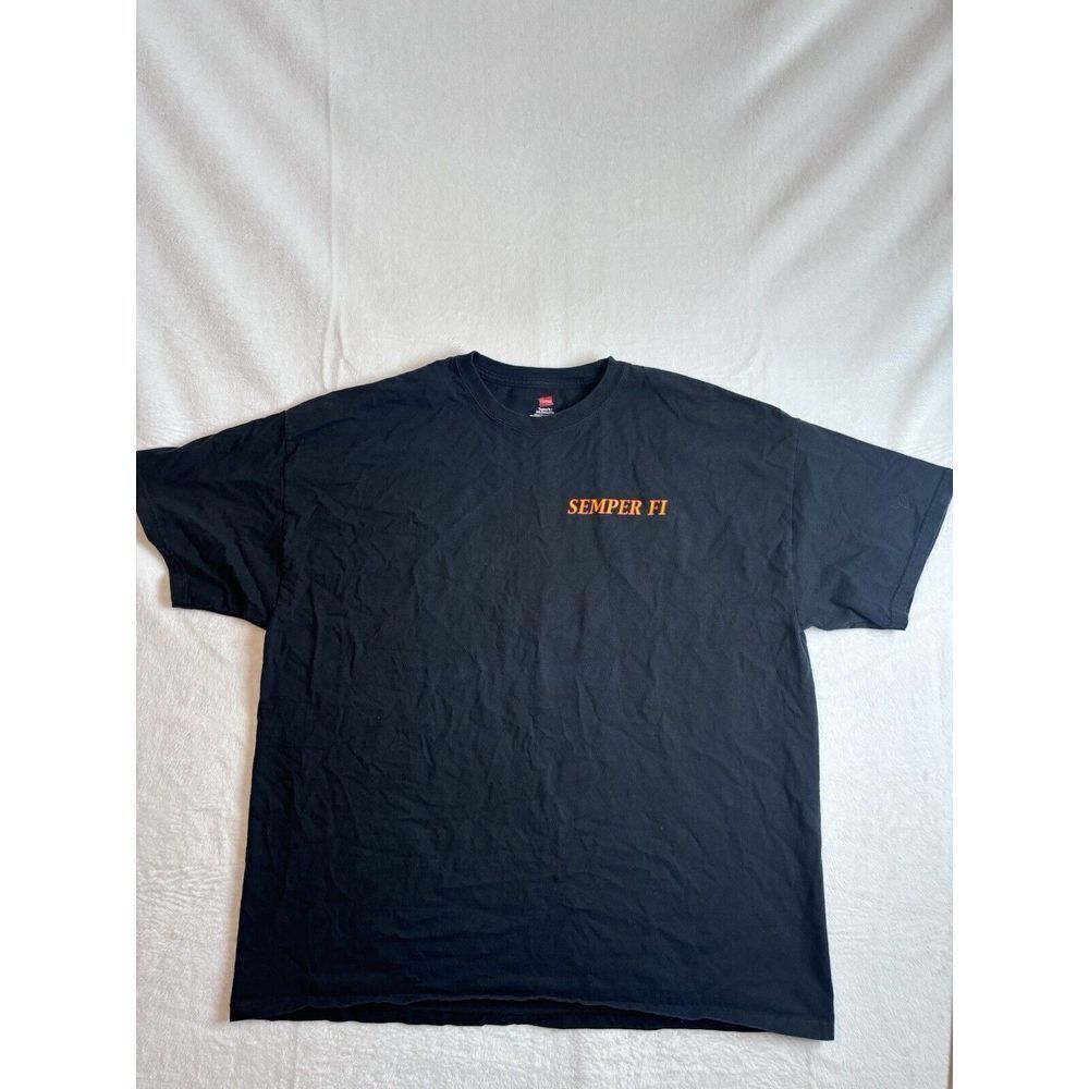 Semper Fi Marine Black Short Sleeve‎ Shirt Men's 2XL Not So Mean Not So Lean *